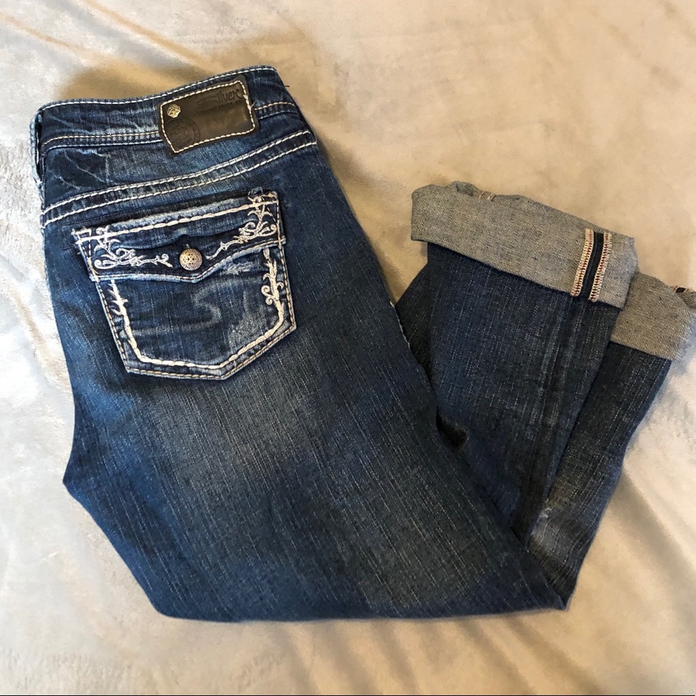 Silver jean Capris